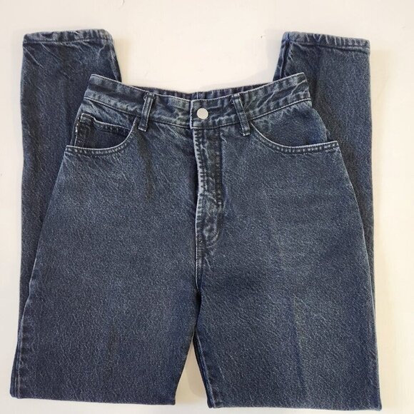 Bongo Vintage 80s Tapered High Rise Jeans Juniors 9 Dark Navy Blue Cotton Denim - Picture 10 of 10